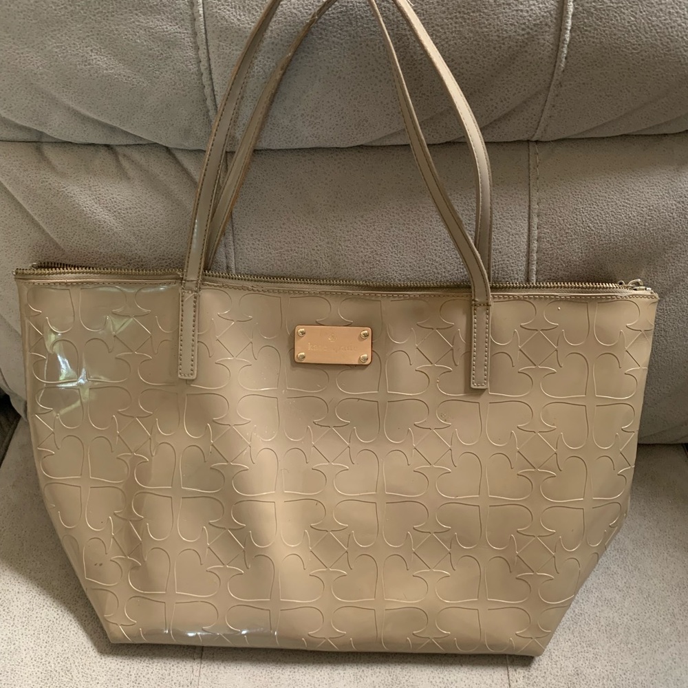 Kate Spade Tan Tote 17 x 11 x 6 used